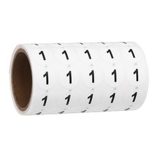 0.6" Small Round Number Stickers Roll, 1000 Pcs Circle Labels, Black Number 1