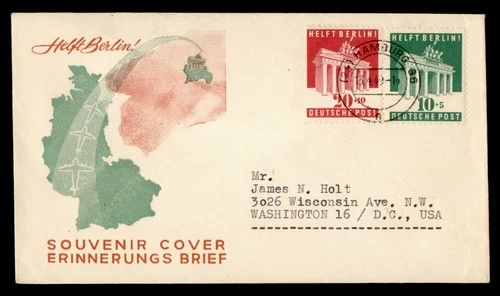 DR WHO 1949 GERMANY FDC BERLIN SEMI POST COMBO M72382