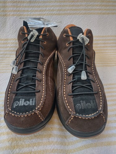 Piloti STRADALE CL Mens 12 Italian Brown Leather Auto Racing Driving Shoes NEW - Picture 6 of 14