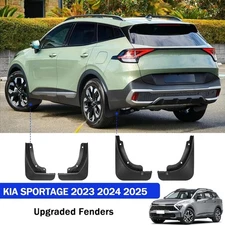 4PCS Black Front Rear Splash Flaps Mud Guard Set For KIA Sportage 2023-2026+