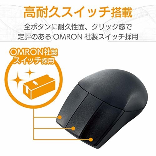 ELECOM mouse Wireless CAD 2.4GHz BlueLED 3 button wheelless symmetrical F/S NEW - Afbeelding 6 van 7