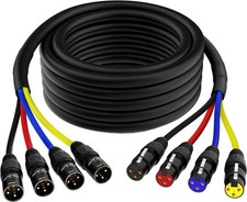 4-Channel XLR Snake Cables 4FT, 4 Colored XLR...