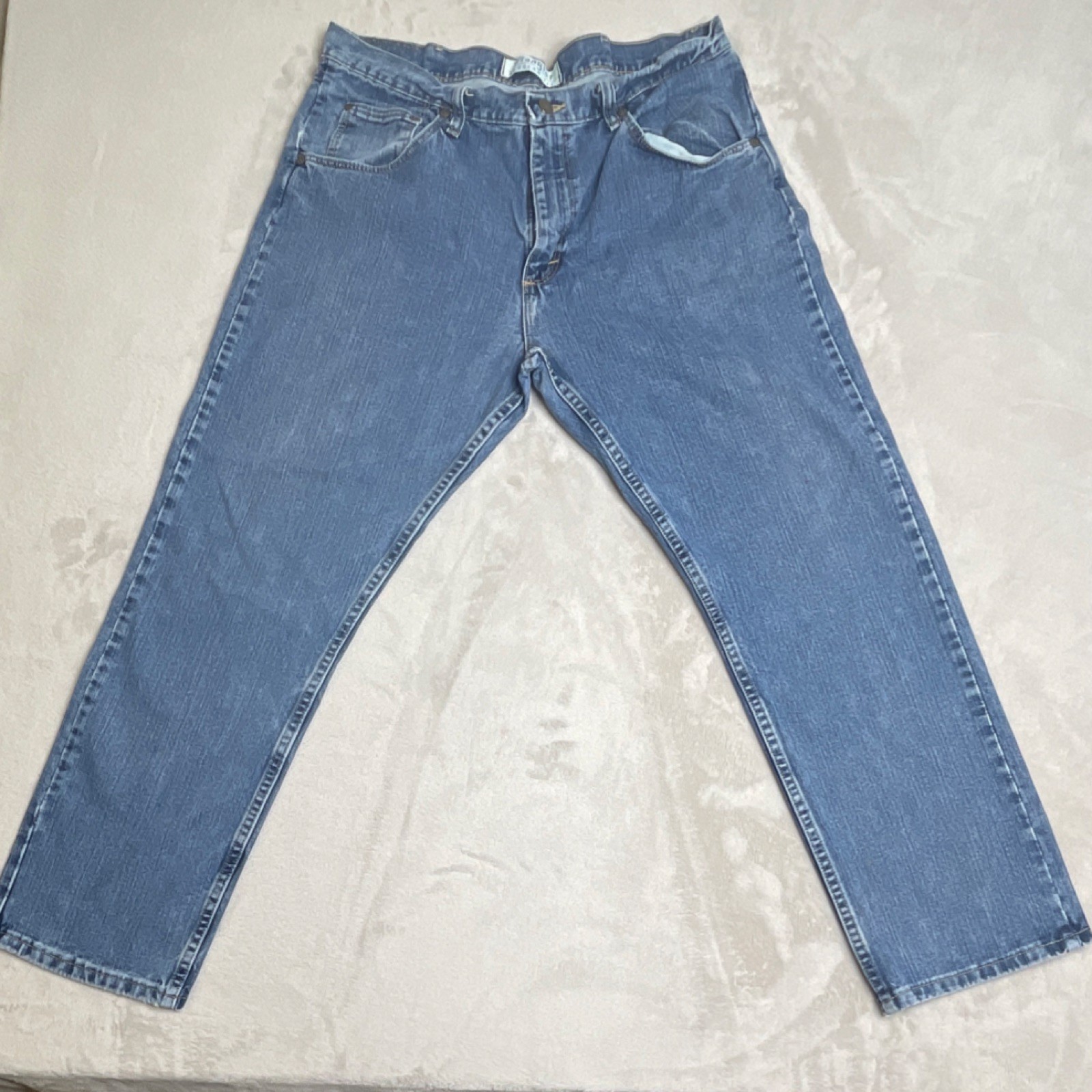 Wrangler Premium Denim Men's Straight Blue Denim Jeans 36x30 Pre-owned