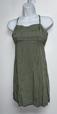 UO Green Gingham Mini Dress Cottagecore Picnic Style Backless Strappy Sundress 6