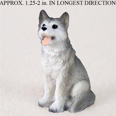 #ad Husky Mini Hand Painted Figurine Hand Painted Gray White $12.99