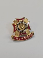 VFW Life Member Lapel Pin Veterans Of Foreign Wars 1/20 10K Gold Filled