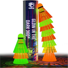 EAGLES Glow in the Dark Badminton Shuttlecocks - 5 or 10 Pack Lighting Birdies,