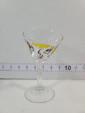 Vintage Gay Fad Beau Brummel Novelty Tipsy Martini Barware Glass 1950's Cordial