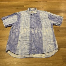Vintage 90s Jams World Hawaiian Shirt Mens Large Made In USA Rayon Stripe Aloha