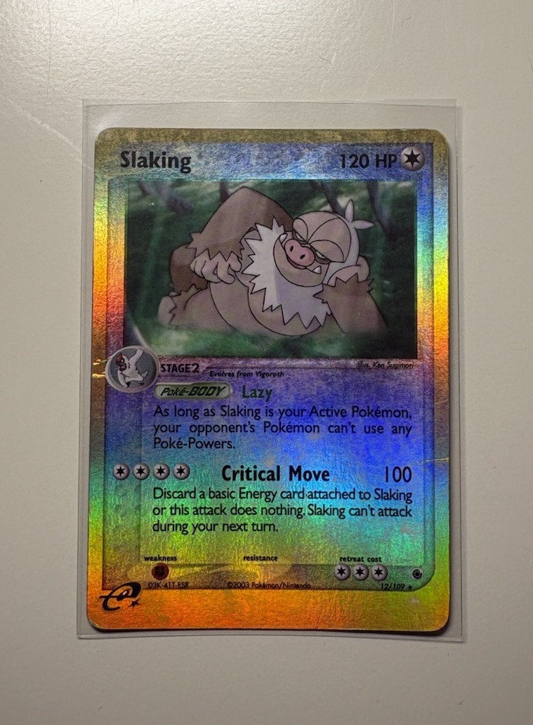 Slaking 12/109 Reverse Holo Pokemon EX Ruby & Sapphire 2003 Vintage MP/HP