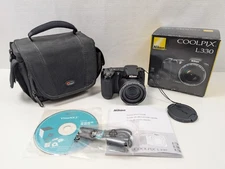 Nikon COOLPIX L330 20.2MP 26x Zoom Digital Camera w/ Case - Black - TESTED