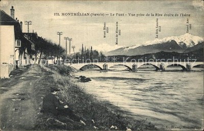 Montmelian Le Pont vue prise de la Rive droite de l'Isere