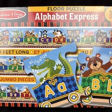 Melissa  Doug HUGE 27pc Floor Puzzle Alphabet Express 10 Feet Long, Age 3 NIB