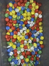 2.5 Lbs VINTAGE GLASS MARBLES CATS EYE MIX Yellow Blue, Red White Green 5/8 Inch