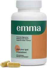 Emma Gut Health Supplement 60 Capsules - Bloating Gas Relief Digestive Support