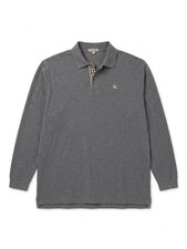 Authentic BURBERRY LONDON Men's Polo Shirt XL, Grey Cotton, Nova Check