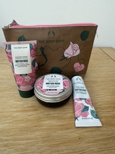 The Body Shop British Rose Shower Scrub/Body Butter Hand Cream/Bag