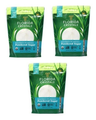 3 Pack Florida Crystals Regenerative Organic Powdered Sugar 16 oz Bags | Confect