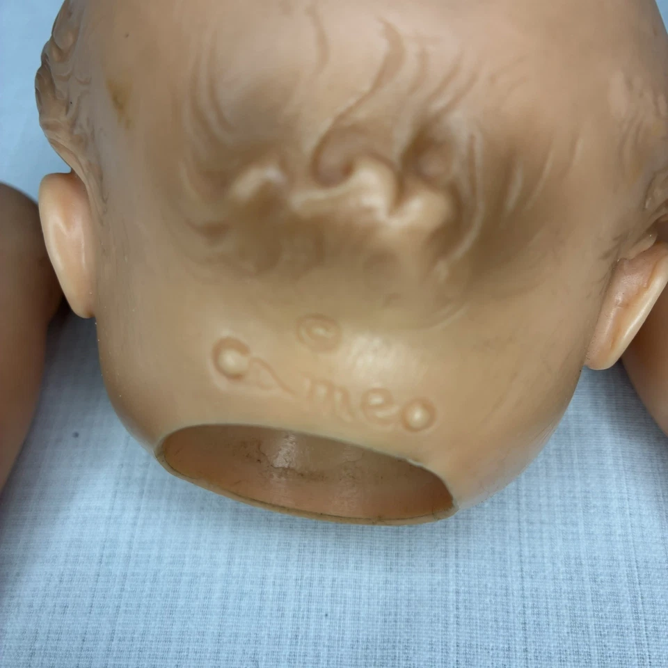 Vinyl Kewpie Cameo Doll Head And Legs Vintage Doll Parts 5 Inch Head 6 Inch Legs - Image 4 of 4