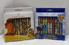 Two 2 Disney 24 packs Toy Story 4 The Lion King Large Crayons Art Supplies Craft