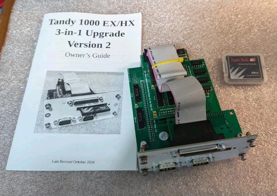 Tandy 1000 EX/HX 3-in-1 V2 Adapter-Dual Serial + Parallel + RAM + XTIDE Upgrade - Image 2 of 4