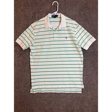 Polo by Ralph Lauren Men's Striped Short Sleeve Polo Shirt Size L Green White