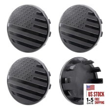 4PCS Custom 63mm 2.5" Black Gray American Flag Car Wheel Hub Center Caps for