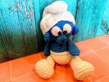 Handmade Crochet Blue Elf Plush 8 Tall OOAK