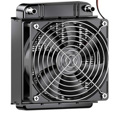 80mm Water Cooling Radiator with Fan 8-Pipe Aluminum Heat Exchanger DC12V Black