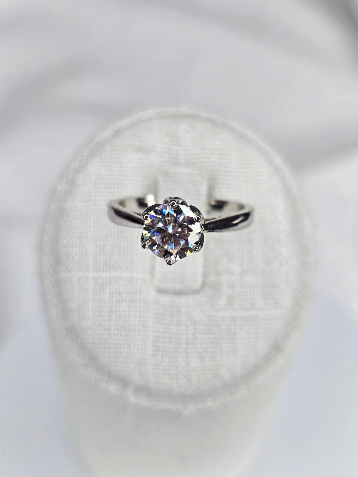 Moissanite Engagement Ring 925 Sterling Silver 1 Carat D Color VVS1 size 7-image