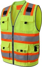Safety Vest Hi Vis Class 2 High Visibility Pockets Construction Surveyor