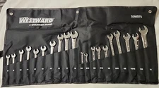 WESTWARD Combination Wrench Set: Alloy Steel, Chrome, 20 Tools, 15° Head Offset