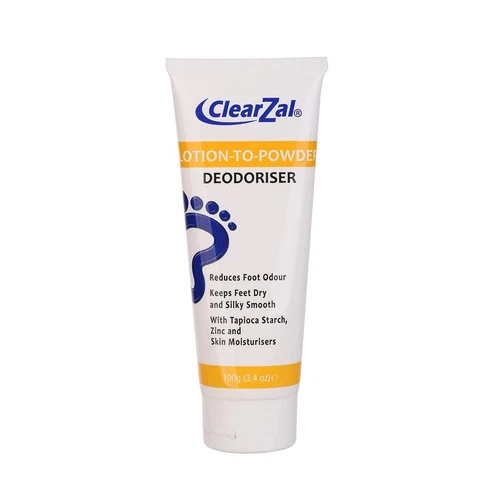 ClearZal Lotion-to-Powder Deodoriser and Odor Eliminating Foot Cream 3.4 oz