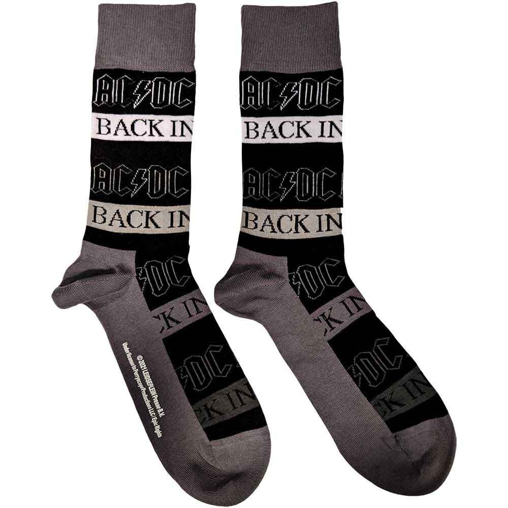 Calcetines AC/DC 'Back In Black' - Talla EE. UU. 8-12 - NUEVOS OFICIALES