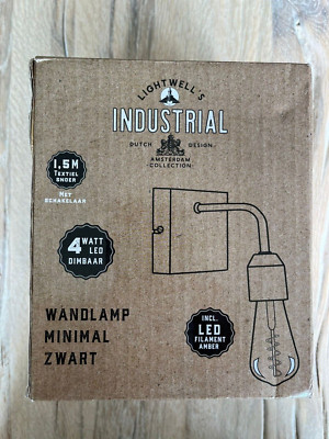 Vintage Designer LED dimmbare Wand Lampe Industrial Design Lightwell´s schwarz