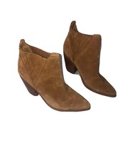 Marc Fisher Womens Brown Suede Pointed Toe Block Heel Gadri Booties 9 1/2M