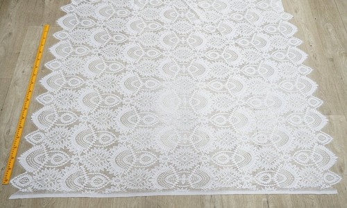 Black Heavy Eyelash Scalloped Lace Apparel Fabric Cloth DIY 59"Wide By The Yard - Picture 5 of 10