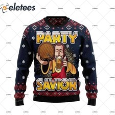 Jesus Party Savior Ugly Sweater POQ8NC80