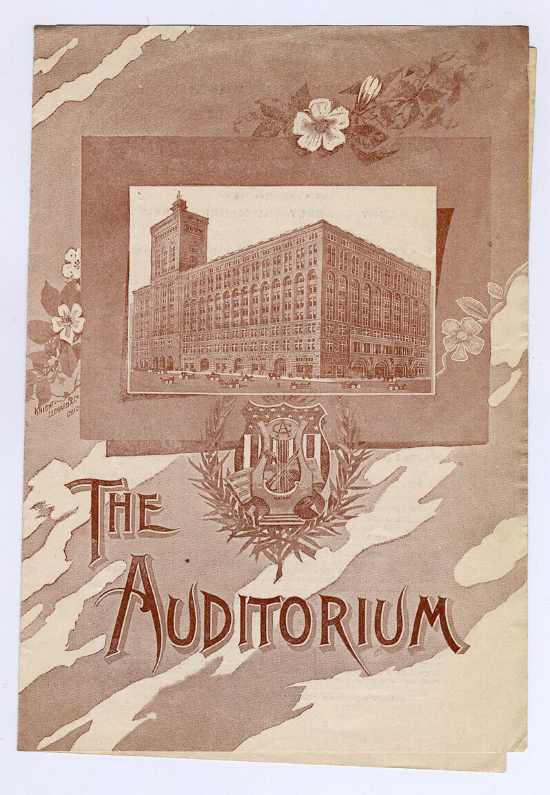 The Auditorium Opera Program, Chicago- March 17 1894- Faust! Nic