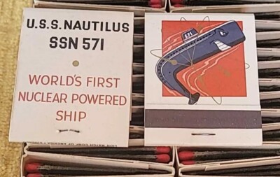 2 Matchbooks US Navy USS NAUTILUS SSN 571 World's First Nuclear Submarine Match