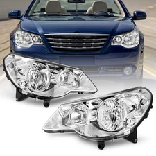 For 2007-2010 Chrysler Sebring Headlights Assembly Headlamp LH+RH Pair 07-10