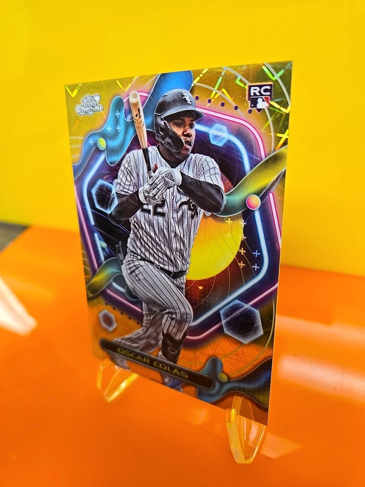 Oscar Colás 2023 Topps Cosmic Chrome RC Gold Interstellar Refractor #/50 - Image 3 of 4