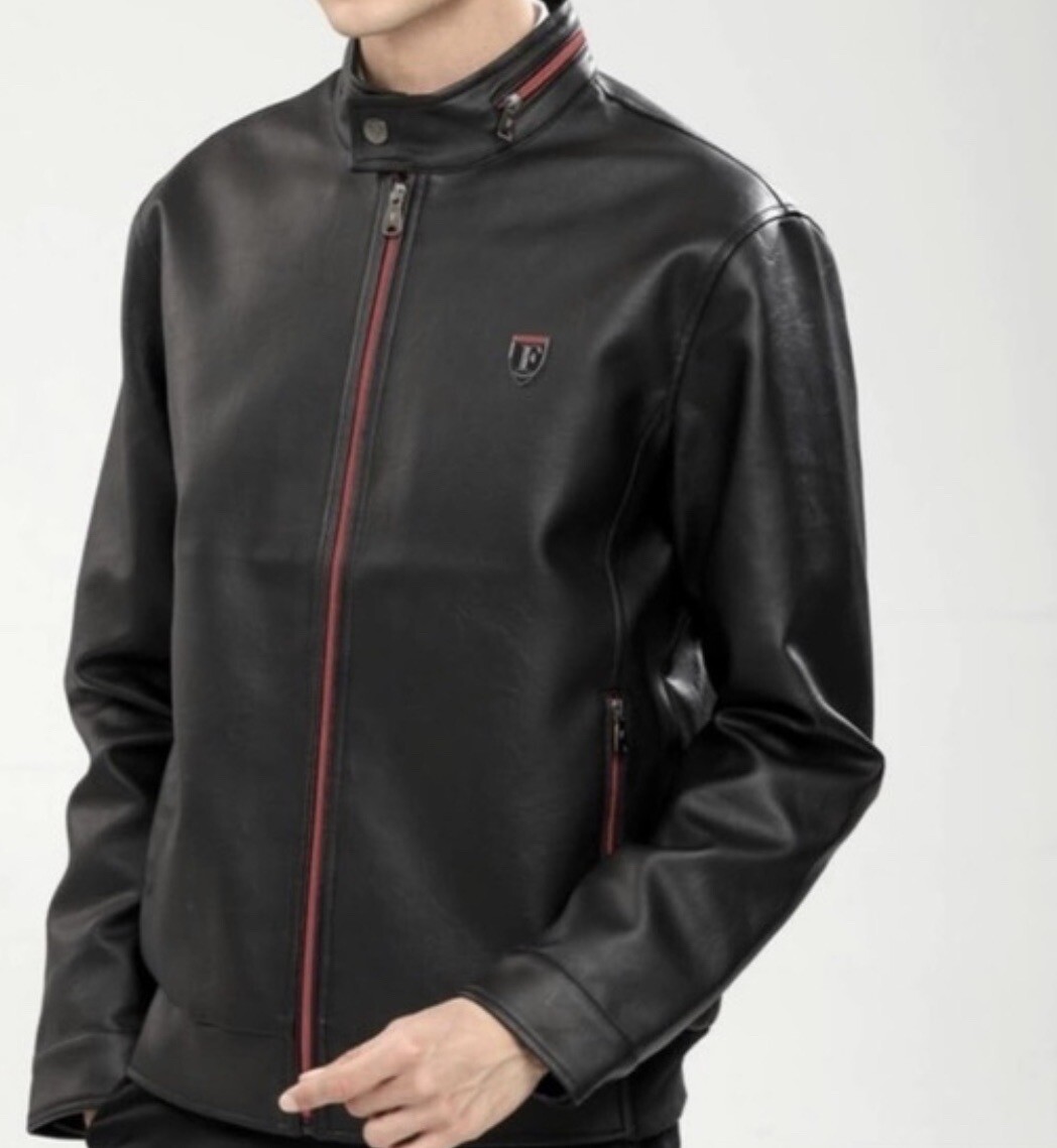Ferrari F-collections Soft Leather Jacket L Black Red Italy Ferrari F-collections Soft Leather Jacket L Black Red Italy
