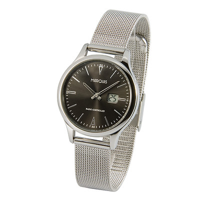 Damen Funkuhr Milanaise (deutsches Funkwerk)  Edelstahl Armbanduhr 964.4101