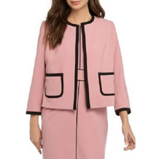 NEW NINE WEST PINK BLACK CAREER SUIT JACKET DRESS SET SIZE 8 $208