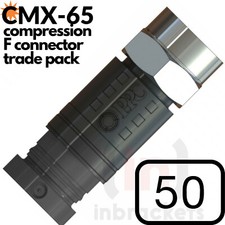Compression F Connectors FOR wf65 ct63 shotgun Twin Sky Q Cable CMX65 - 50 Pack
