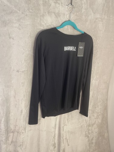 Barbell Apparel T-Shirt men’s small Athletic fit Long Sleeve Black Gym starter - Picture 7 of 15