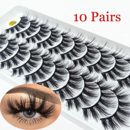 10 Pairs 3D Mink False Eyelashes Wispy Cross Fluffy Extension Eye Lashes‹ - Picture 7 of 22