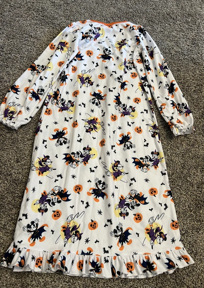 Disney Mickey Minnie Mouse Halloween Niñas Talla 8 Bruja Calabazas Camisón Largo Foto 2 de 4