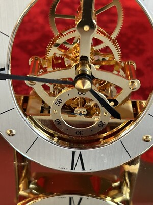 SEIKO Japan Pyramid Quartz Skeleton Mantle Open Face Clock SEIKO Japan Pyramid Quartz Skeleton Mantle Open Face Clock